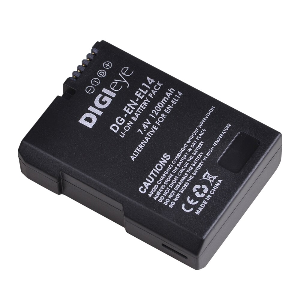 7.4V 1200Mah EN-EL14 EN-EL14A ENEL14 Batterij Voor Nikon D3100 D3200 D3400 D5100 D5300 D5600 Df Coolpix P7000 P7100 p7800: 1 battery