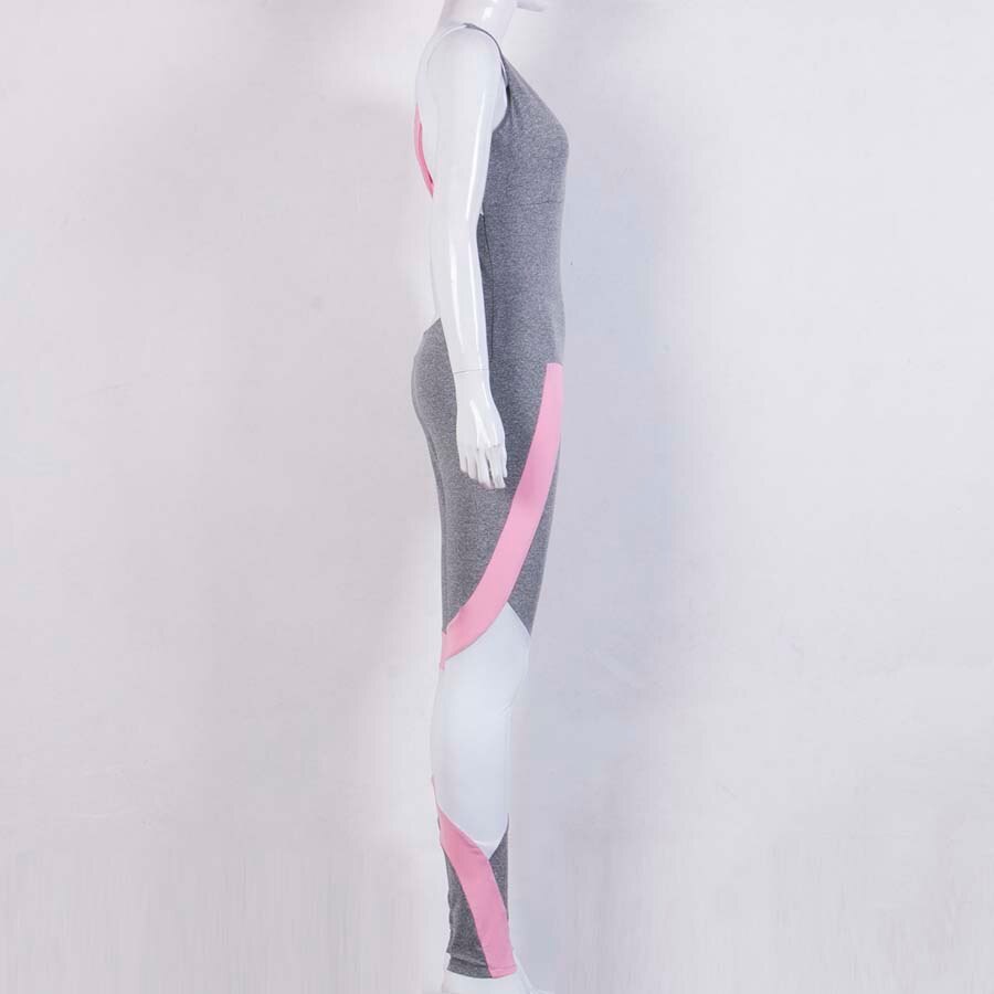 Women Ladies Playsuit Clothes Exercise Sport Top Leggings Sportswear Striped Sleeveless Backless Women Feature Sets