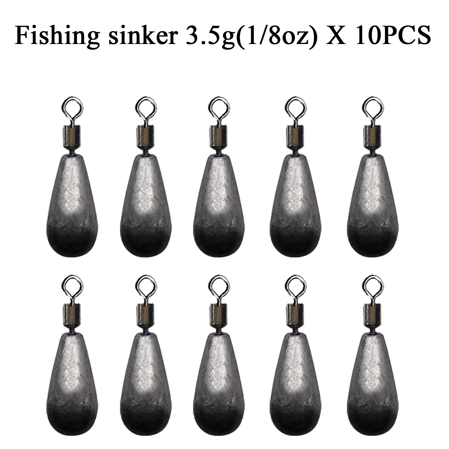 10 pz/lotto pesca peso platina 3.5g 5g 7g 10g 14g 20g pesi goccia d&#39;acqua attrezzatura da pesca accessori: 3.5g sinker