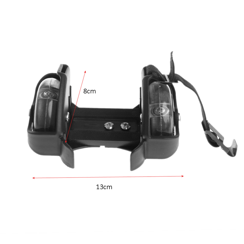 TOPKinder Rad Ferse Rolle Licht Einstellbar Rollschuhe Art Falsh-Schwarz