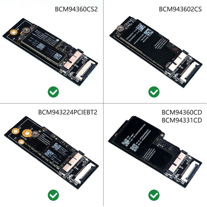 12 + 6 broches vers M.2 clé A + E câble adaptateur pour carte WIFI sans fil pour Mac OS et Hackintosh