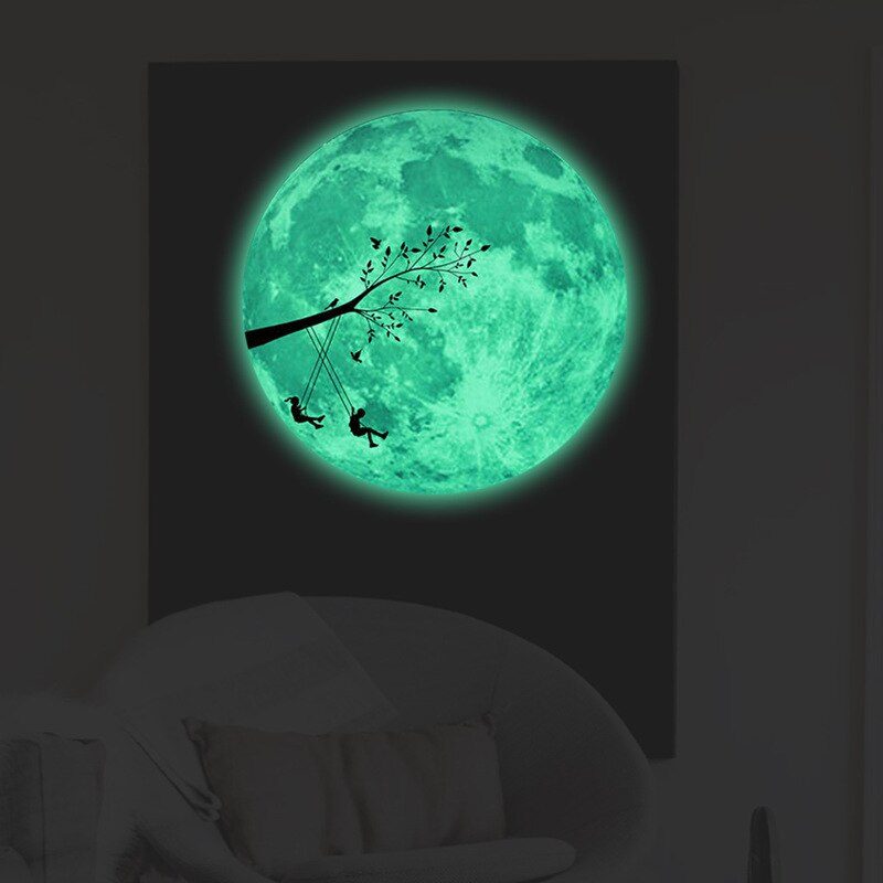 30 centimetri Per Bambini 3D Star Luna Luminosa Autoadesivo Della Parete наклейки Soggiorno camera Da Letto Decorazione Della Casa Glow In The Dark Parete adesivi: F