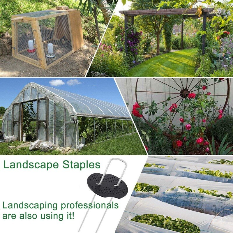 Landscape Nails, 6-Inch Garden Nails with Black Mats, for Barriers, Plant Piles, Ground Cover Plants