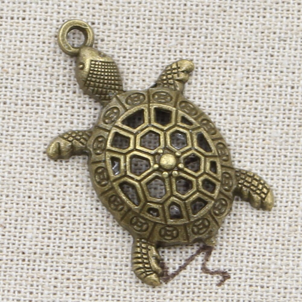 8 pièces breloques creuse tortue tortue mer 38x25mm Antique Bronze argent couleur plaqué pendentifs faisant bricolage à la main tibétain bijoux