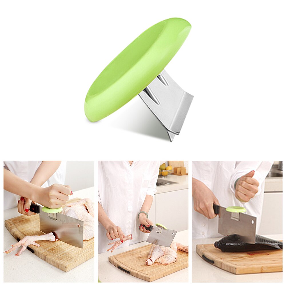 Kitchen chopping aids stainless steel tool holder helps cut chicken bones chopped auxiliary knife holder kitchen knife cap