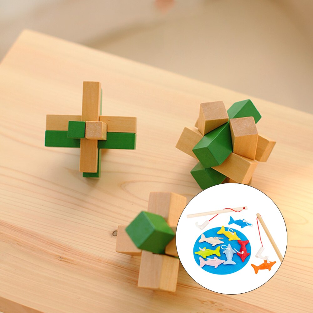 1 einstellen Lustige Holz Angeln Spielzeug Bunte SchöNe Angeln Spiel Spielzeug für Kindergarten Hause