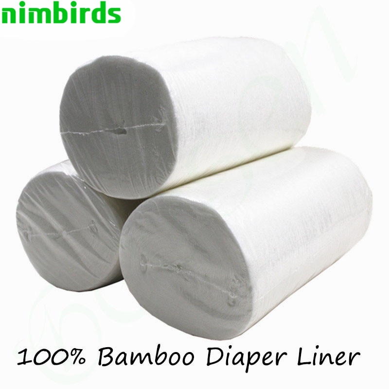 Bamboe Flushable Liner, 100 Sheets/Roll Biologisch Afbreekbaar Wegwerp Voor 3-36 Maanden En 3-15Kg Bab