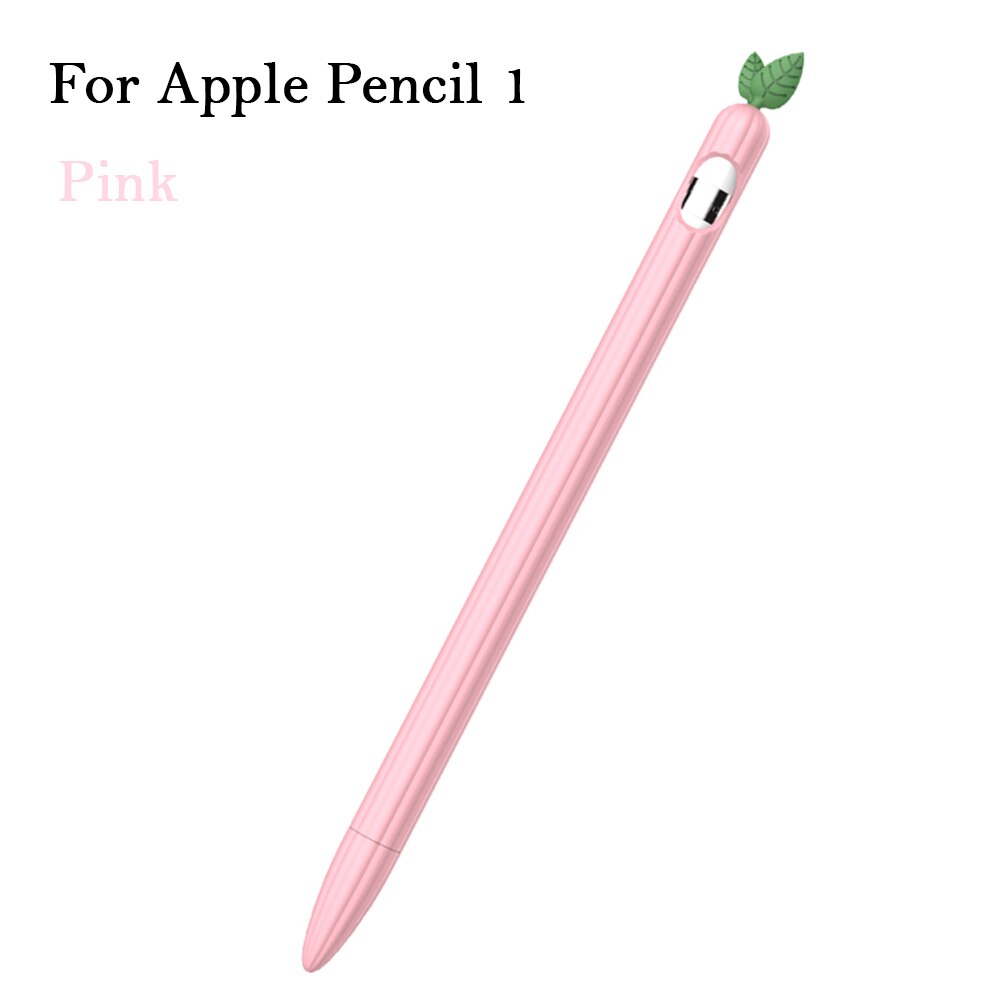 Cute Cat Ear Anti-scroll Silicone Protective Pouch Cap Holder Nib Cover Protective Case Skin For Apple Pencil 1 2 Tablets Pen Co: pink For Pencil 1