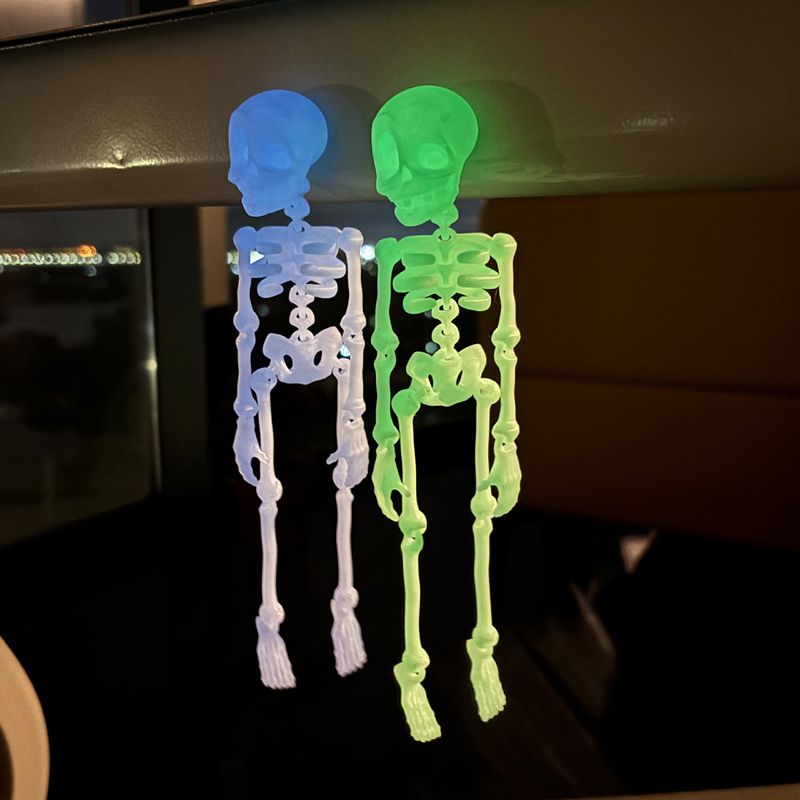 Halloween Skeleton Skeleton Magnetic Refrigerator Sticker Model Ornament 3D Printed Joint Removable Skeleton Artifact Sticker