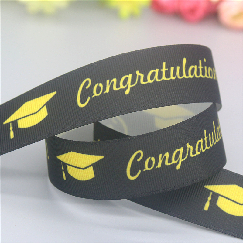 Duword 50iarde libro di laurea scuola stampata nastro Grosgrain accessori materiale copricapo decorazione fai da te cucito artigianale D2264
