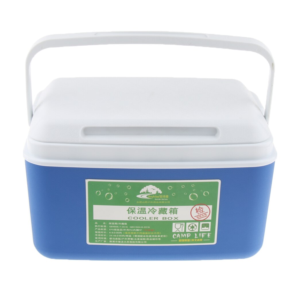 Ice Cooler Box Bucket Car Use Refrigeratorar Household Fresh Keeping Box with 5pcs Ics Packs: Blue