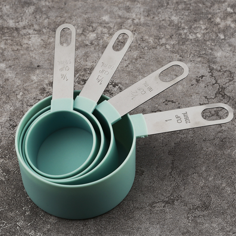 4Pcs/8Pcs Messbecher und Löffel Mehrzweck Löffel Tasse Messung Werkzeug Backen Zubehör Edelstahl Griff Küche gadget