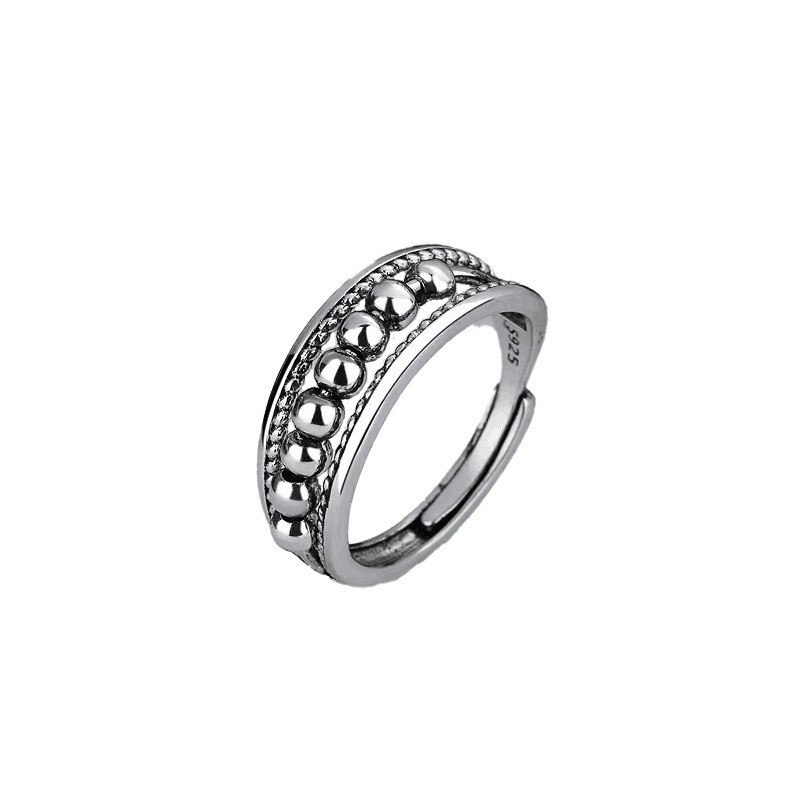 Anxiety Ring Adjustable Opening Women Men Fidget Ring With Bead Worry Stress Relief Jewelry For Female Stacking Finger Rings: RING1258-5