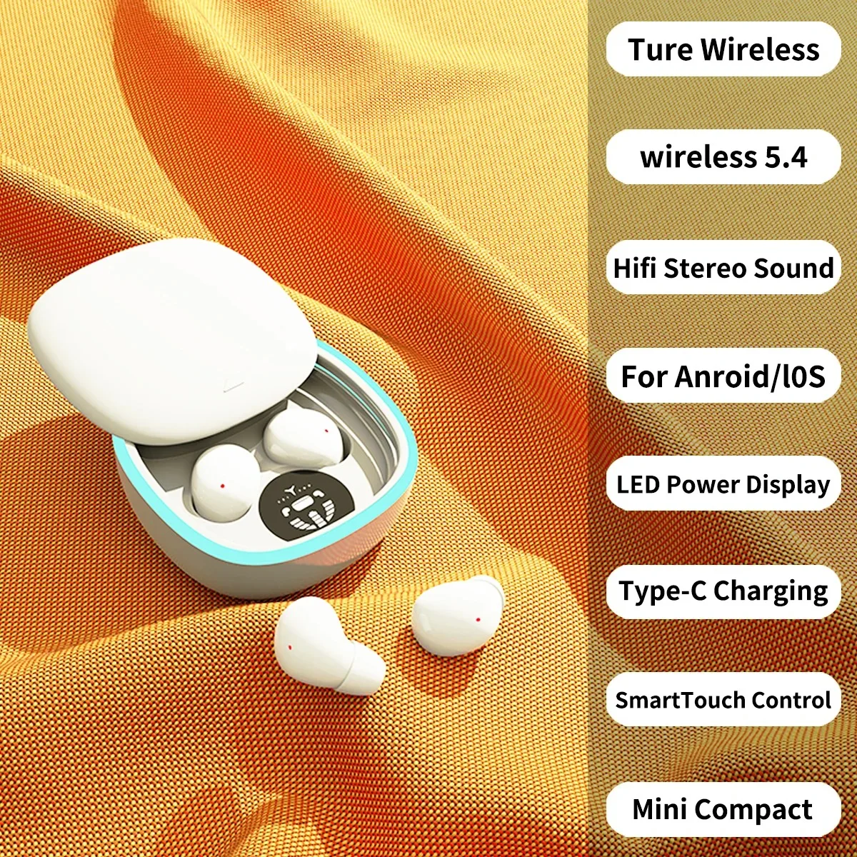 MINI13-N Ultra Small Mini Invisible Wireless Bluetooth Earphones In Ear Sleep Earbuds Noise Reduction Game Call Headphones: Blue