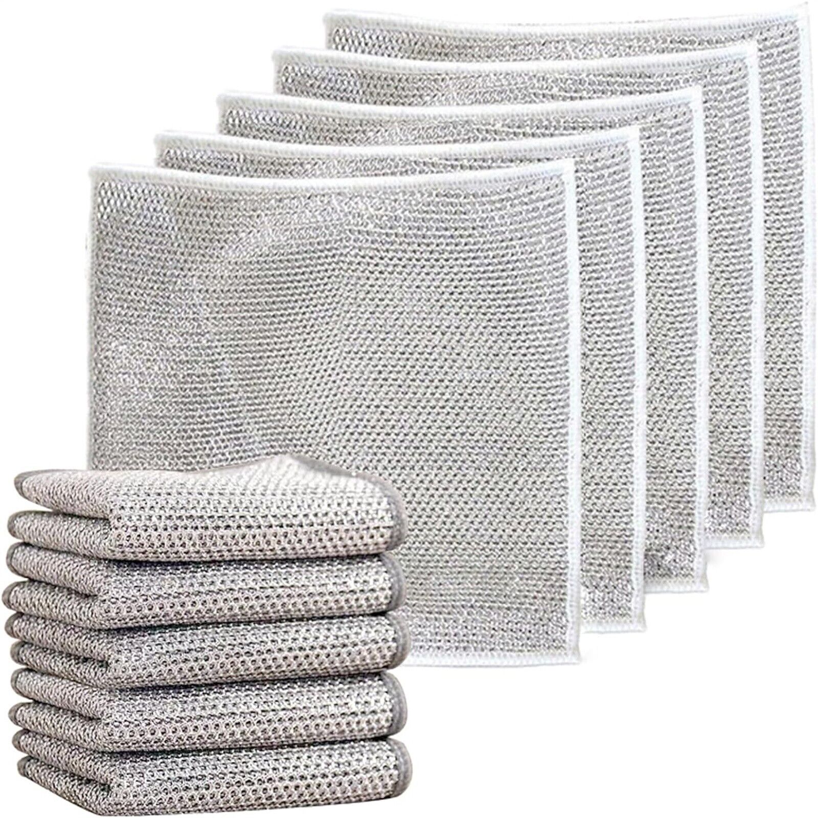 Paño de cocina portátil para lavar platos, paño reutilizable antiadherente, trapo de aceite, alambre multiusos