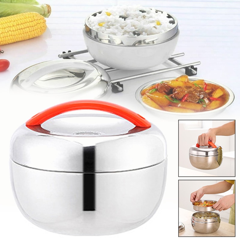 Lunchbox van roestvrij staal van voedingskwaliteit, thermisch geïsoleerd, 2 lagen