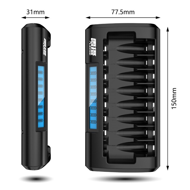 Leise C818 Battery Charger - AA AAA NiMH - 1800-2200mA Output - Intelligent Fast Charging - Global DC 12-18V Input