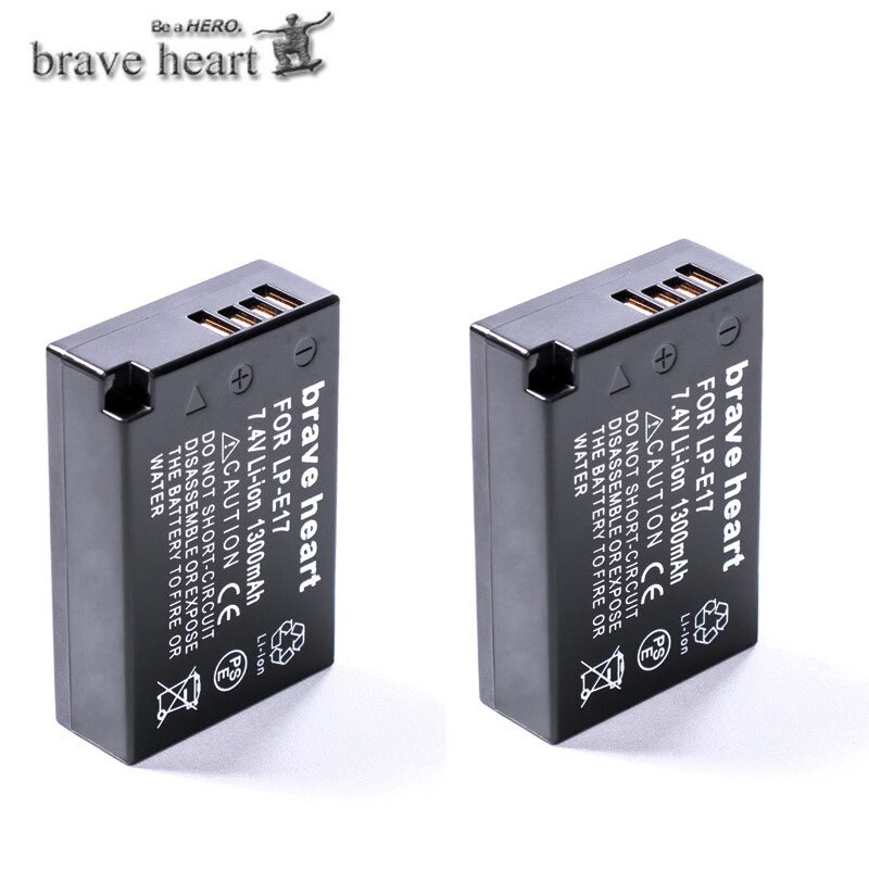 LP-E17 LP E17 LPE17 batería recargable de litio 1300mAh de batería de la cámara Digital Canon EOS M5 M6 200D T6I T6S 750D 760D 77D X8I: 2battery