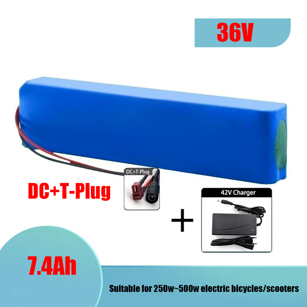 18650 36-V-Lithium-Ionen-Akku, 10s3p, 7,4 Ah, 10,5 Ah, 14 Ah, verkauft mit 42-V-2-A-Ladegerät baterias litio 36 V, geeignet für Roller: Lila