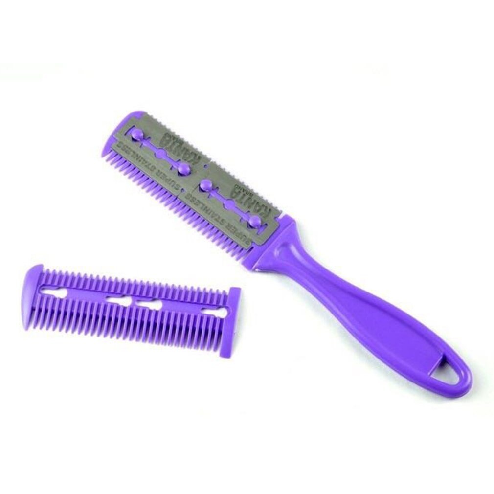 Razor Double Sides Hair Cutter Double-sided Cutte Comb Hair Clipper Barber Hair Shave Bangs Thin Hair Cutting Comb: Silver