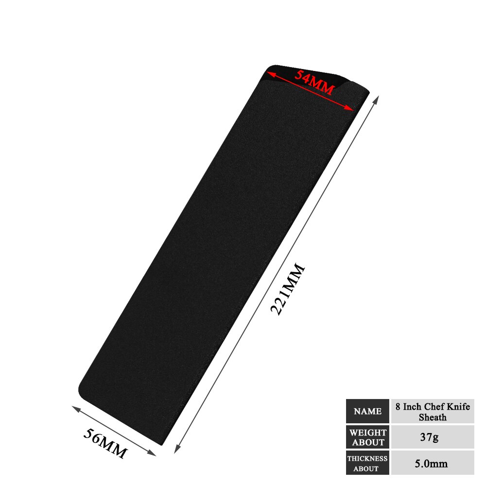 ABS Velvet Knife Blade Protector Set 3.5,5,5,8 inch Stainless Steel Knife Covers Kitchen Knives Blade Guards Cutlery Accessory: 8 inch chef