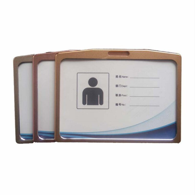 Tarjeta De Nombre de trabajo de aleación de aluminio , soporte de tarjeta de trabajo de negocios, tarjeta de identificación, cordón Vertical de Metal, funda de negocios