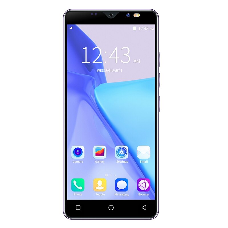 Note10 5.0 Inch Smartphone MTK6572 Dual Core 512Mb + 4Gb Rom Dual Sim Dual Standby Android 4.4 Mobiele telefoon Eu Plug: Purple