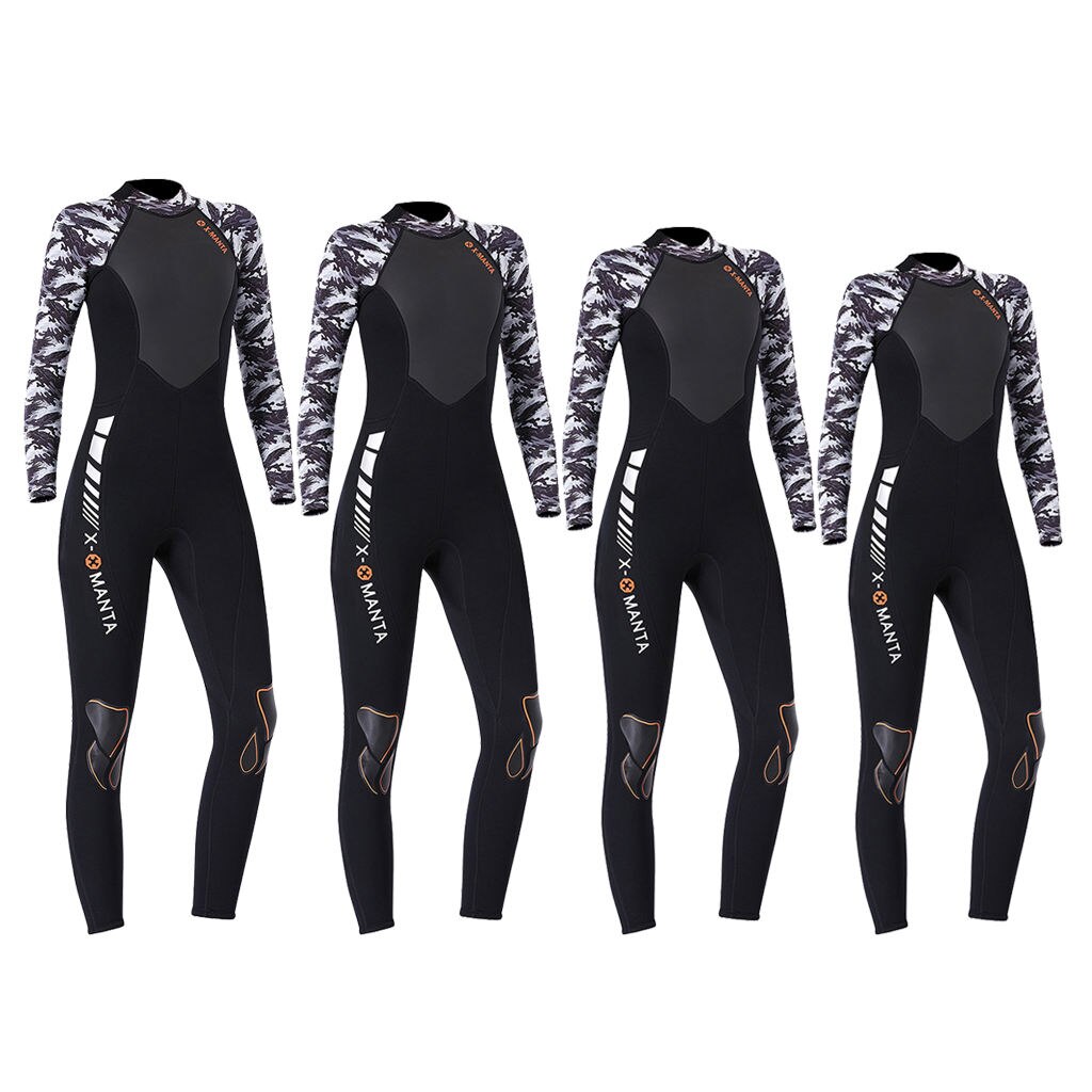Womens Volledige Wetsuits Slijtvaste 3Mm Neopreen Lange Mouwen Back Zip Wetsuit Duikpak Voor Duiken Snorkelen Zwemmen