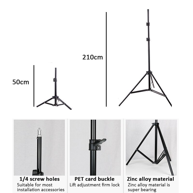 33cm Photography LED Selfie Ring Light Dimmable LED Ring Light Tripod Phone Video Light Lamp With 210cm Tripod Ring Fill Light