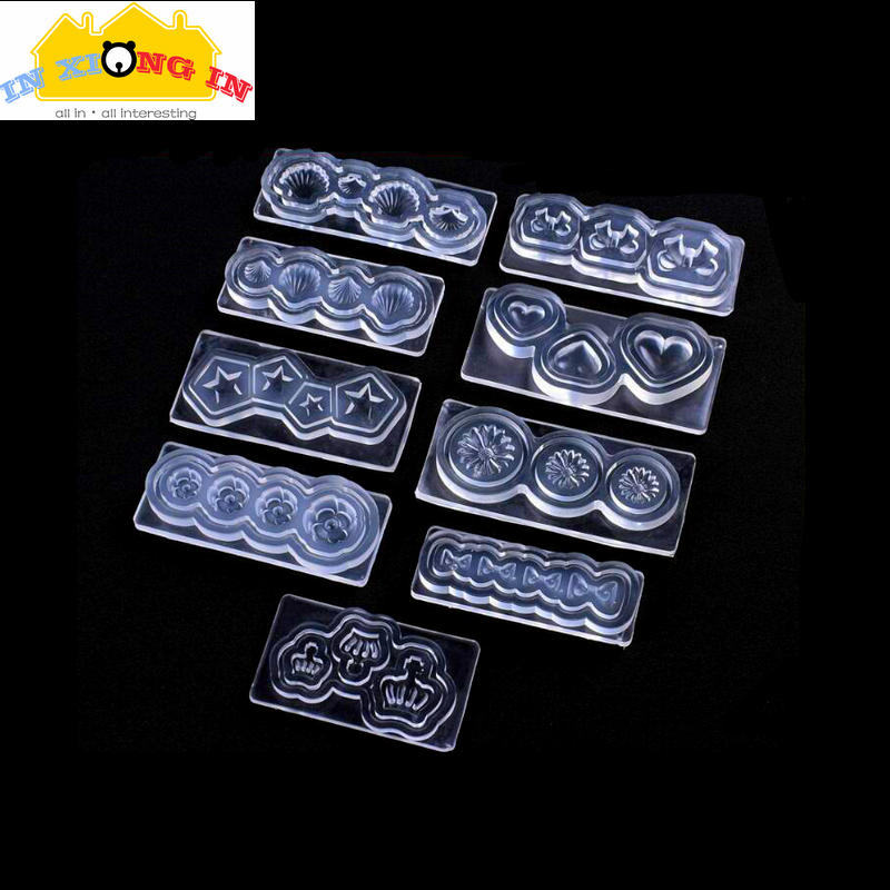 Mini Heart Seashell Resin Cabochon DIY Tool Silicone Molds Tiny Nail Bows Decors Resin Jewelry Flowers Charms Transparent Mold