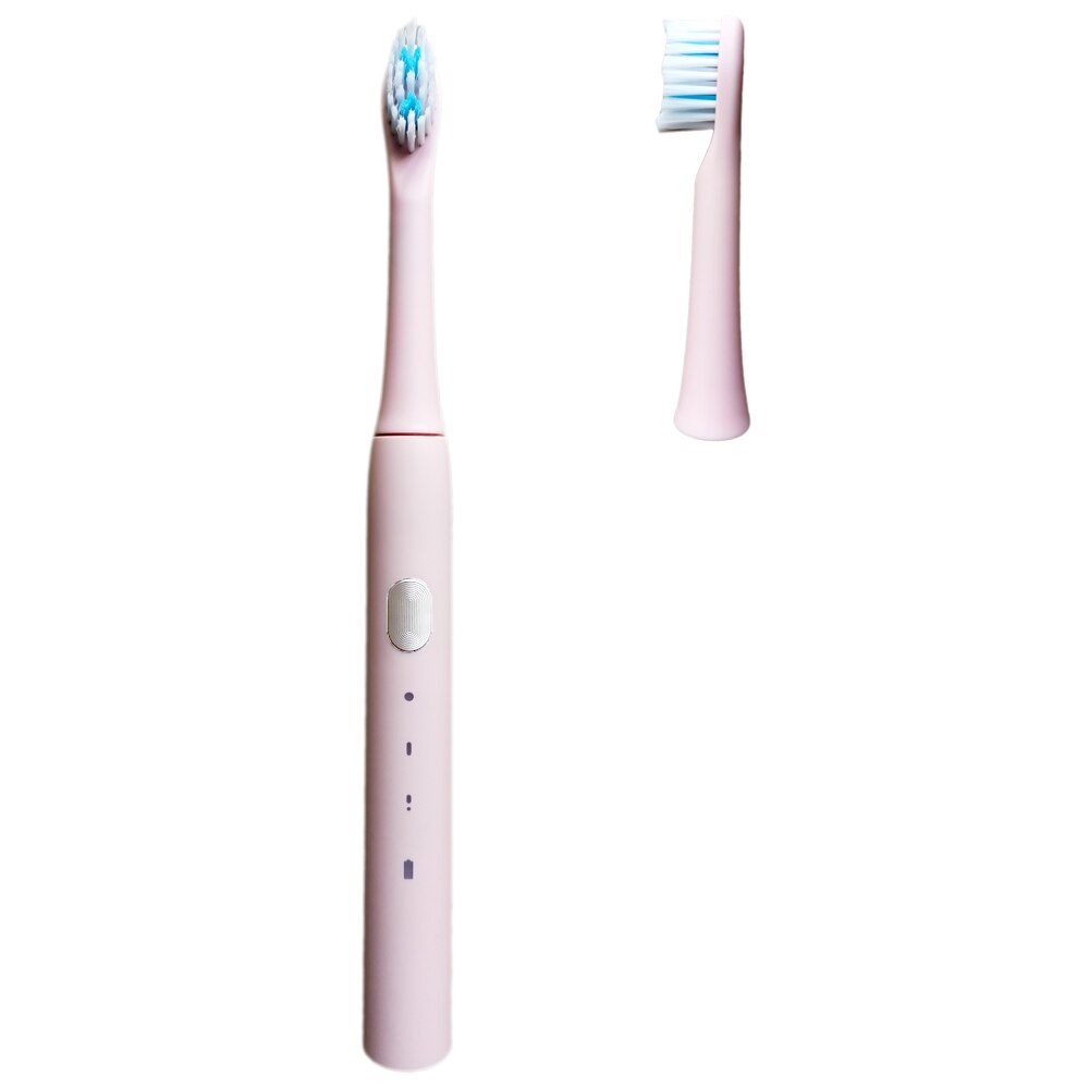 Sonic sähköhammasharja usb ladattava kannettava hammasharja hampaiden puhtaaseen elektroniseen hammasharjaan matkoille ja kotikäyttöön: Pinkki 2 päätä