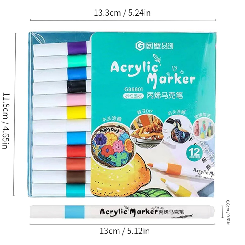 12-80 Colors Acrylic Marker Rock Painting Set for Kids Stone Paint Pens Set Ceramic Glass Wood Manga Art School Supplies: Pink