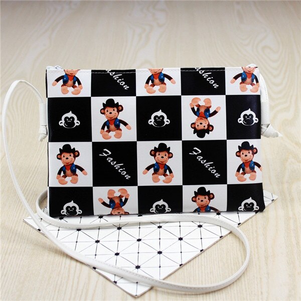 Cartoon Printing Kids Baby Messenger Tas Clutch Mode Vrouwen Crossbody Bag Vrouwelijke schoudertassen voor Meisje Party Handtassen 24*16.5: bruine suiker