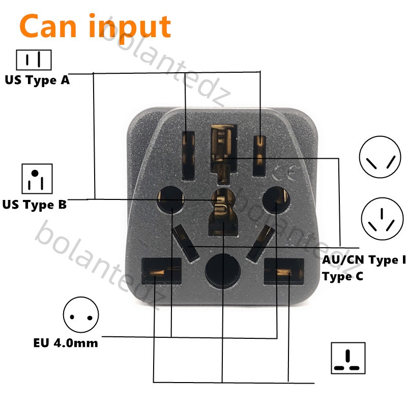 Universal Israe IL Plug Adapter 3 Pin EU Euro AU US UK To Israel Travel Adapter Electric Power Cord Charger Socket Outlet 10A
