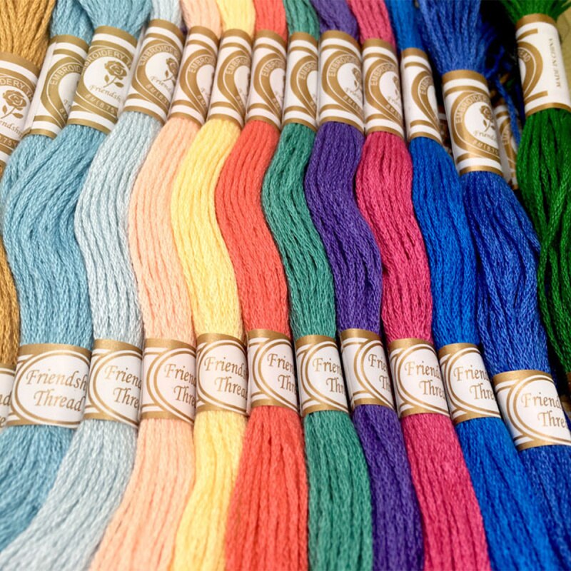 100pcs Multi-Color DIY Cross Stitch Cotton Blended Embroidery Thread Floss Home Sewing Crafts
