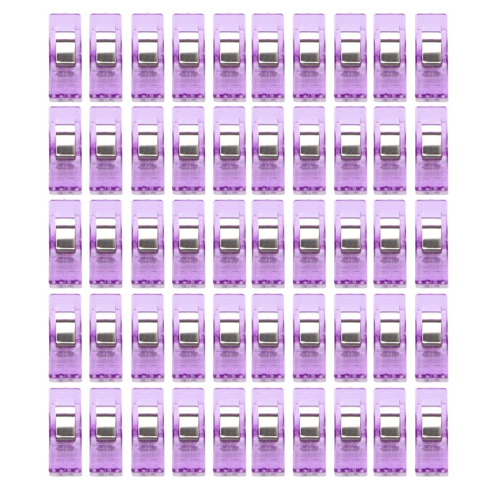50 Stck Klar Kunststoff Clips Hause Balkon Unterwäsche Socken Trocknen Winddicht Clips NäHenne Handwerk Decke Bindung Schellen Gestell Organizer: Purpurrot