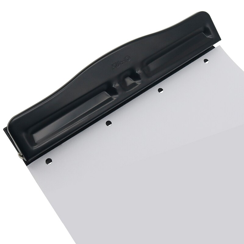 Adjustable Desktop Metal 4-Hole Punch 10 Sheet Capacity Paper Hole Puncher with Scraps Collector Reduced Effort for Office Home