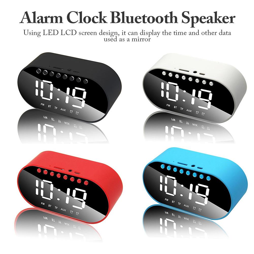 LED Alarm Clock Radio Digital Clock Wireless Bluetooth Speakers Support Dual Alarm Clock FM Radio AUX