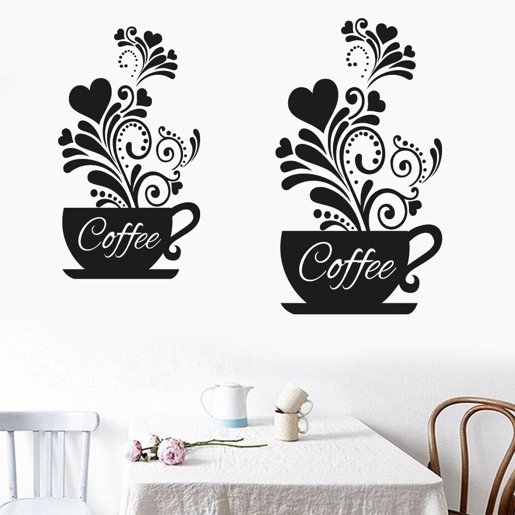 PVC Stickers Wall Stickers Flower Cafe Wall Paper For Baby Kids Adult Living Room Bedroom Decoration DIY Home Decor Wall Decals