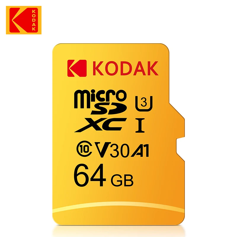 Original KODAK MicroSD Card C10 Memory Card 32GB 64GB Class10 Memori TF Micro SD SDXC 128GB 256GB 512GB A1 U3 V30 4K For Camera: 16GB