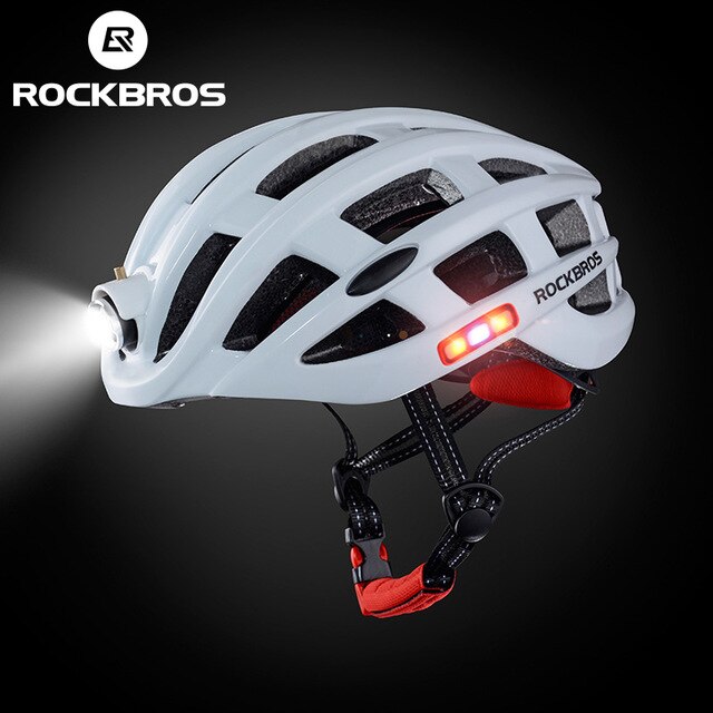 ROCKBROS Bike Headlamp Night Cycling Helmet With Glowing Headlight Warning Light MTB Bicycle Helmet Rechargeable Safety Cap: 3