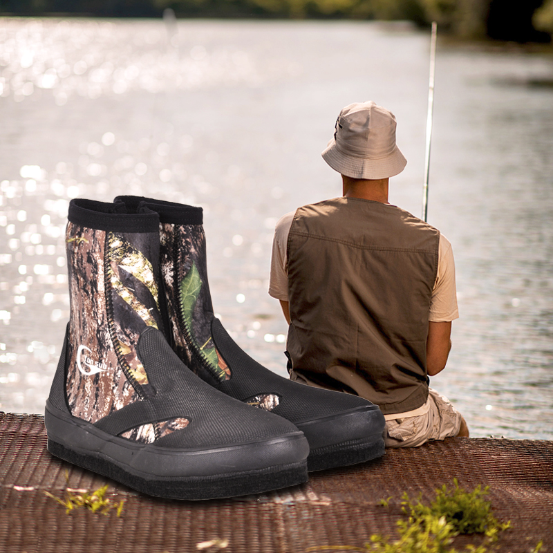 5MM Neopren Tauchen Stiefel Tragen-beständig stromaufwärts Schuhe nicht-Unterhose Angeln Schuhe Tarnung warm Halten Wasser Sport schuhe