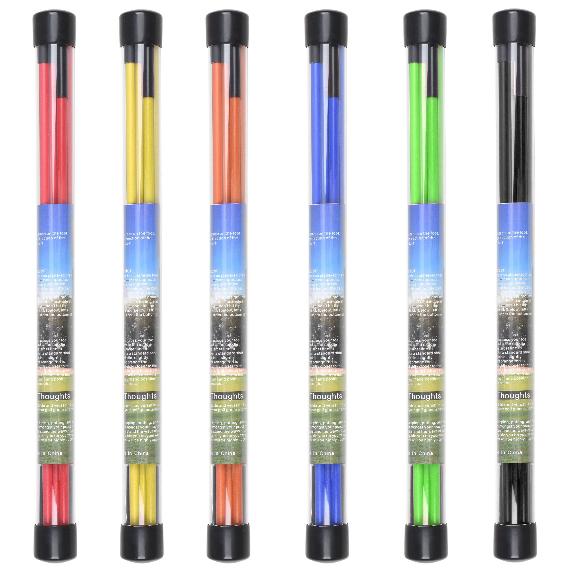Golf Alignment Sticks 2 Sets 48inch Alignment Practice Rods Collapsible 6 Colors Golf Alignment Sticks Golf Swing Training Tools