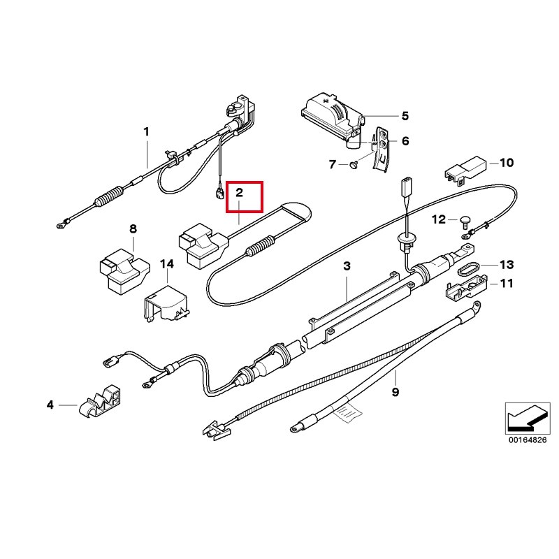 Câble de batterie Positive pour BMW E60, 525, 530, 535, 550, OE, 61126989780, 6989780,