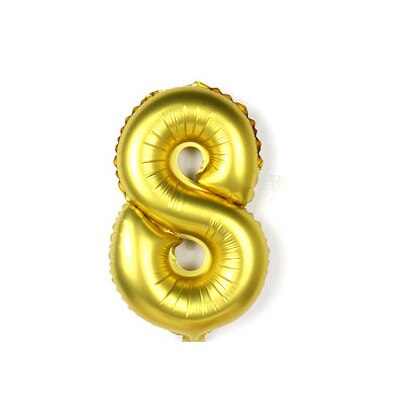 32inch Number foil balloons blanco gold silver big ballon number 1 2 3 4 5 6 7 8 9 0 optional age birthday party: gold8