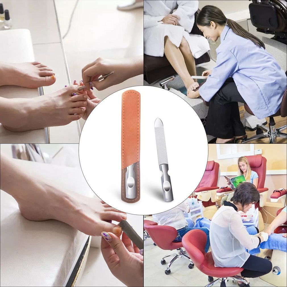 Rvs Nagelvijl Set Polijsten Gereedschap Nail Art En Pedicure Professionele Nagelverzorging Te Gebruiken