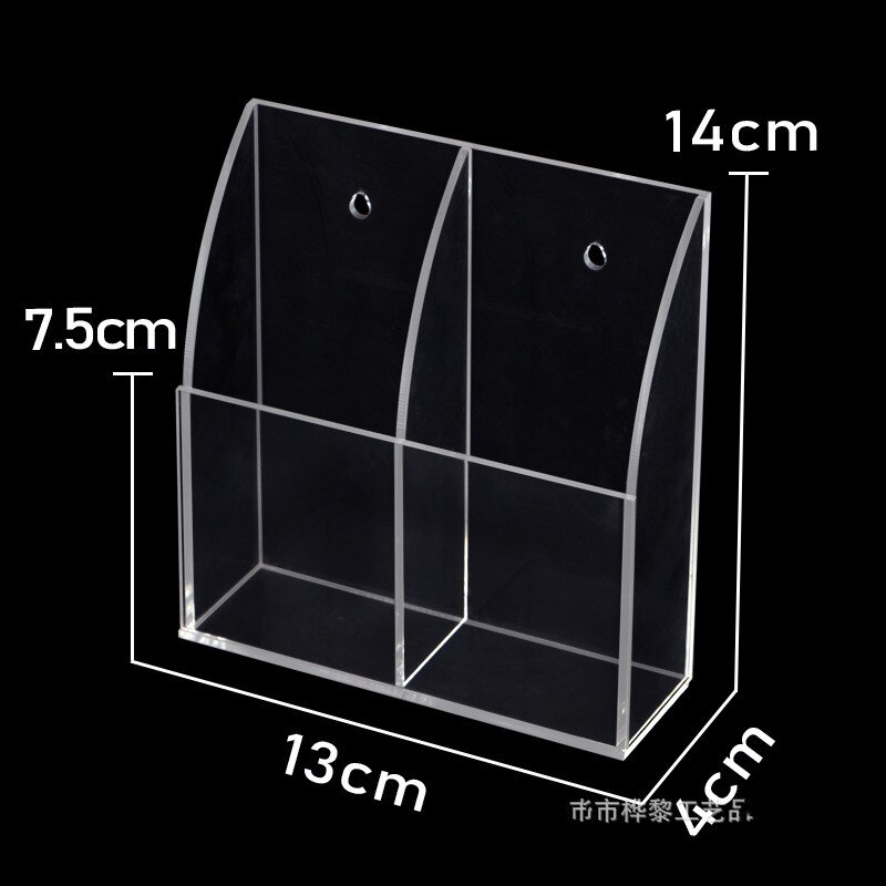 Office Wall Mounted Transparent Organizer Acrylic Remote Control Desk Organizer Holder Storage Box