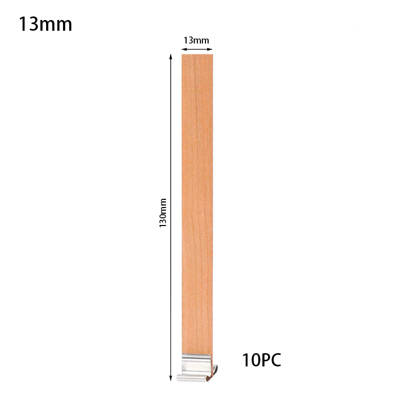 10PC Wooden Candles Wick With Sustainer Tab Candle Wick For DIY Candle Making Supplies Handmade Soy Parffin Wax Wick 6-13cm: 13x130mm-10PC