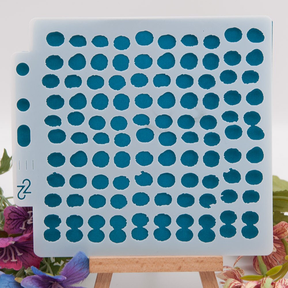 14.1cmx13cm Reusable Plastic Mandala Stencils Painting Templates for Painting DIY Art Projects(Round Dot) S111