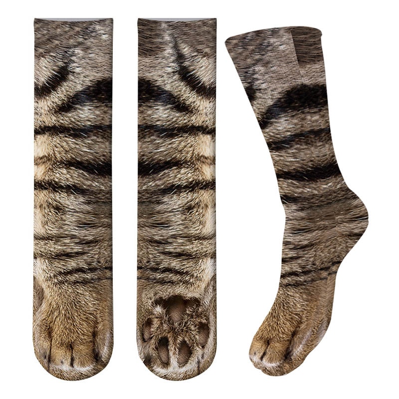 Dier Poot Crew Sokken Grappige Leopard Tijger Katoenen Sokken Voor Vrouwen Kawaii Voorraad Kat Hond Paard Zebra Varken Poot voor Party